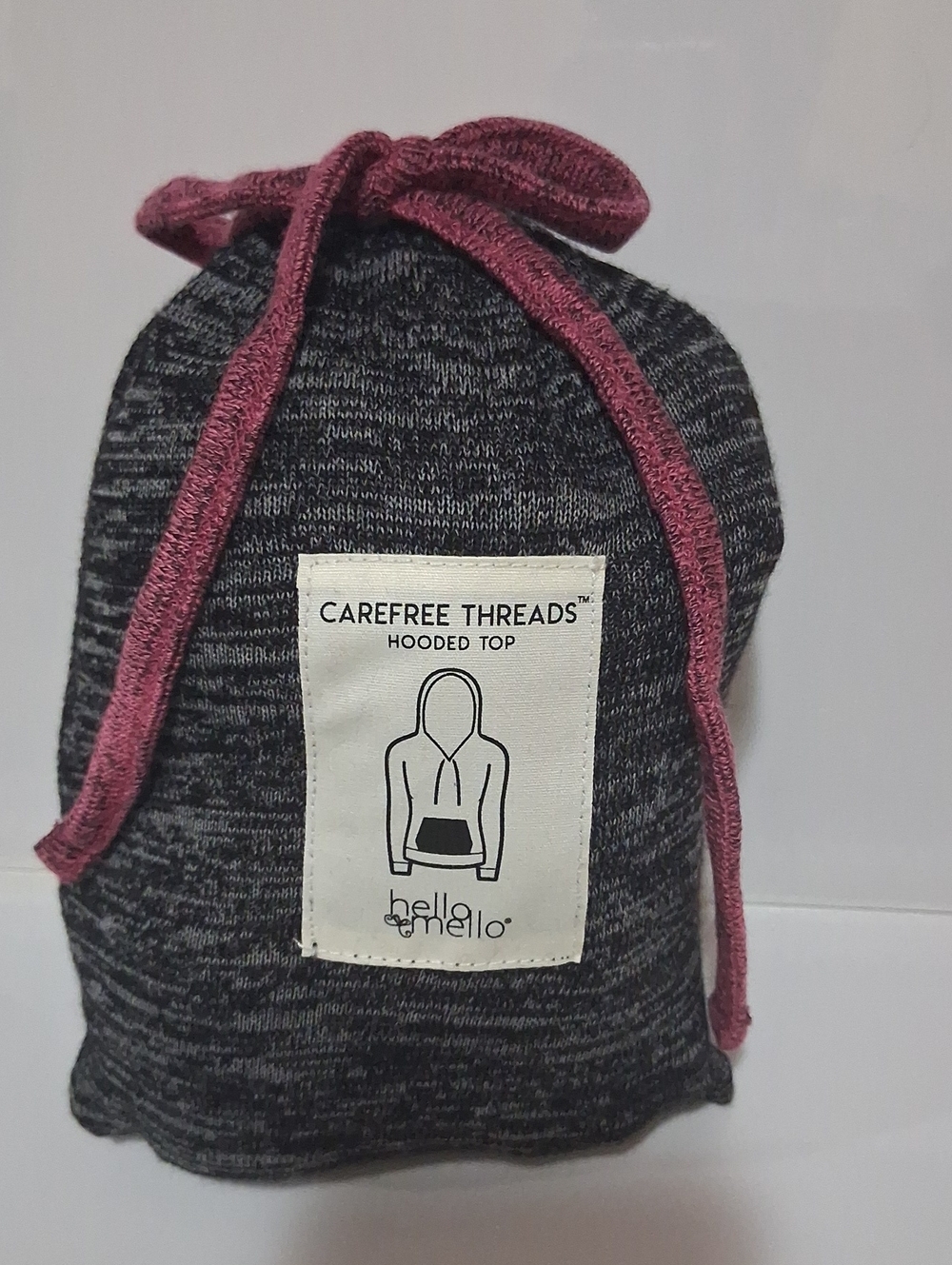NWT Hello Mello Women Cozy Charcoal Cowl-Neck Sweater with Pink Accents Size XL - Picture 7 of 7